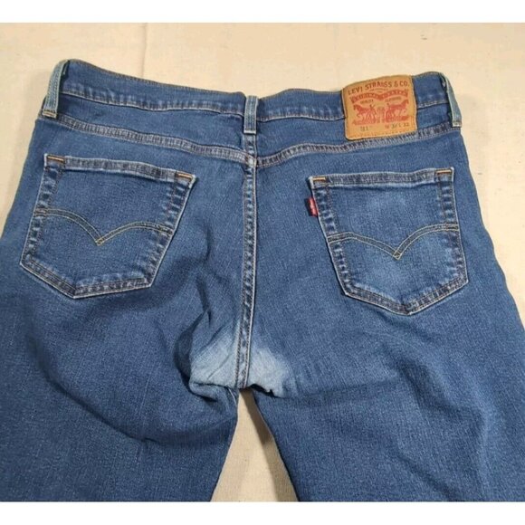 Levi's Men's 511 Slim Fit Stretch Jeans 34x32 Distressed Medium Blue Stretch - Picture 10 of 12